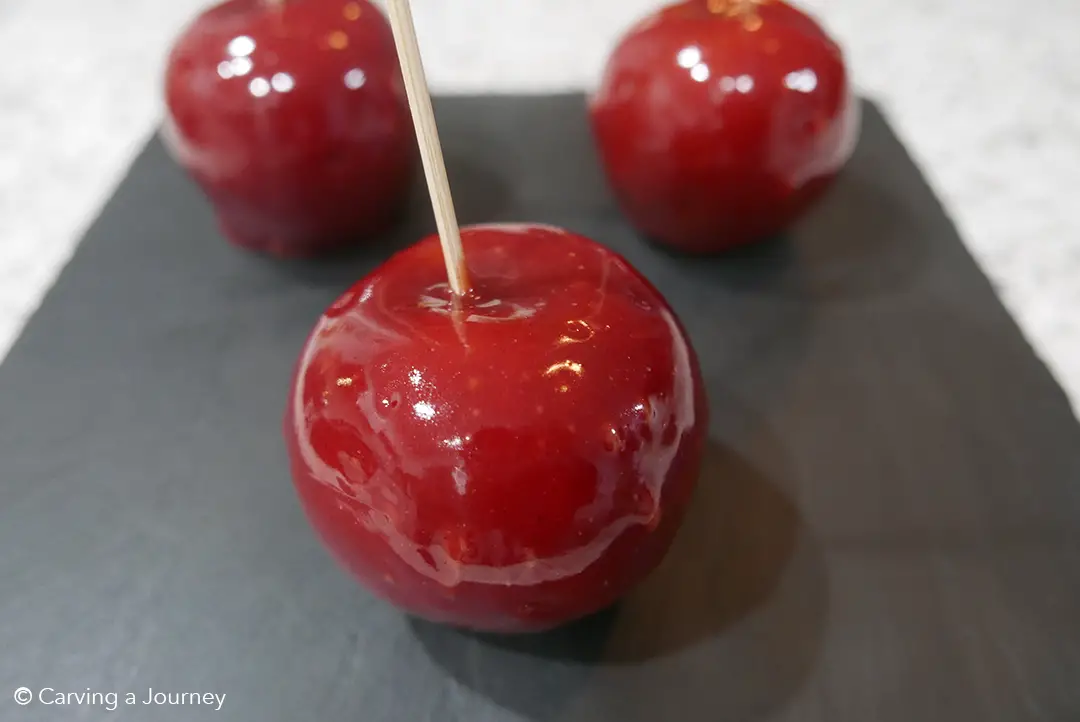 Display of drunken candy apples