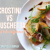 Crostini vs Bruschetta: An overhead shot of a plate crostini