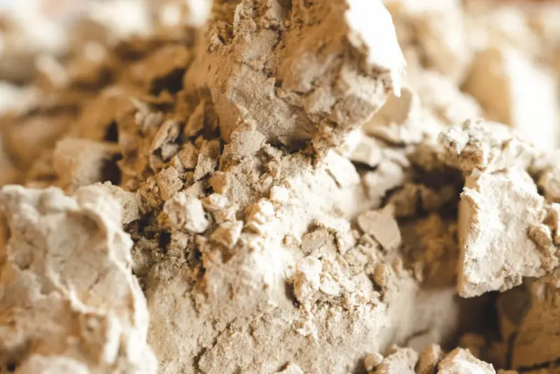 A closeup shot of dotorigaru. You can see the fine powder of this ingredient.